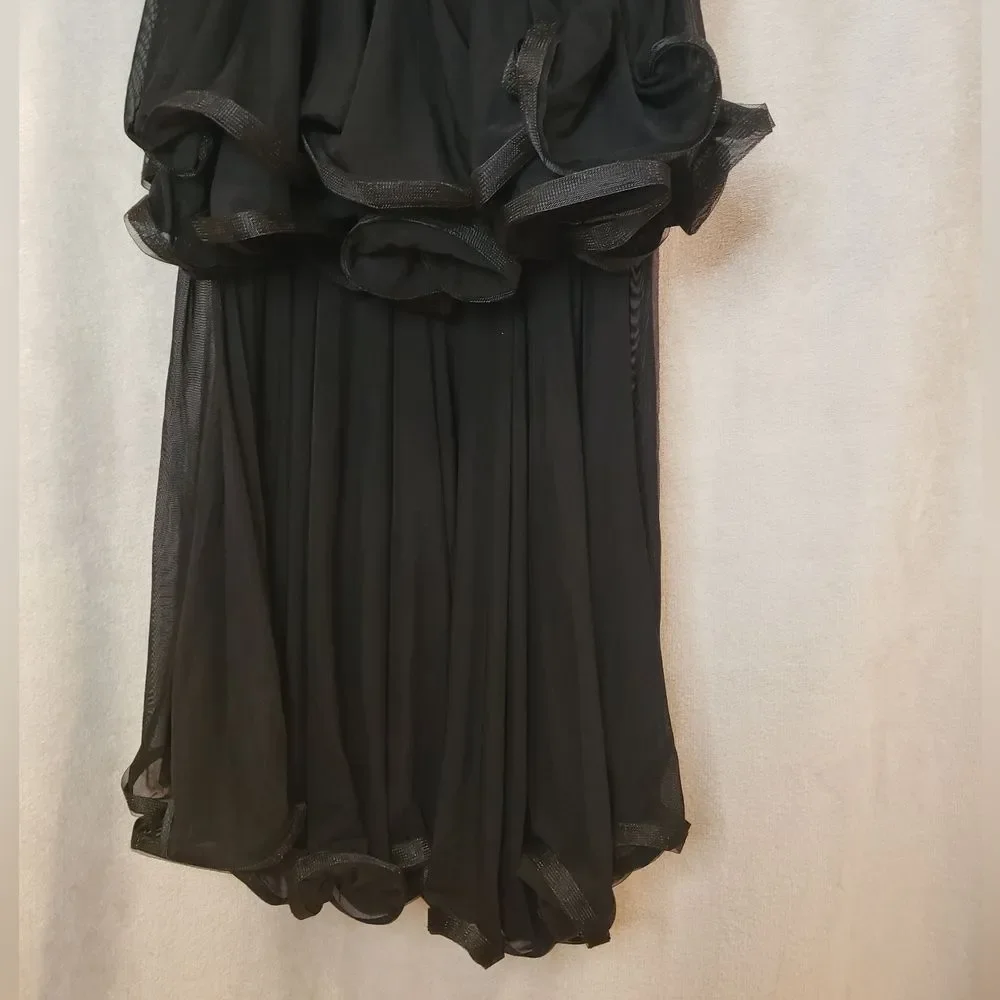 Jazz, Tap, Contempo Dance Costume, Blue sequin with black skirt, Large Child